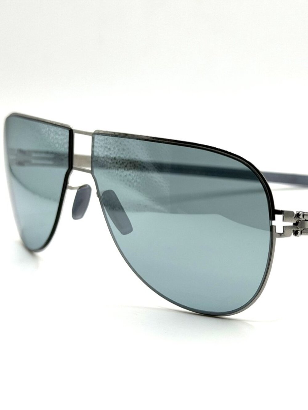NEW IC! BERLIN CLAUDIUS H. CHROME/TEAL MIRRORED UNISEX SUNGLASSES 60MM 12 145